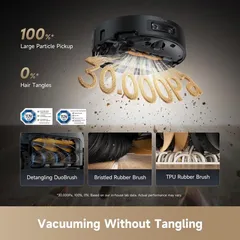 Dreame Aqua10 Ultra Roller Robot Vacuum Cleaner, RLH71DE-1-BLK (White, 6,400 mAh)