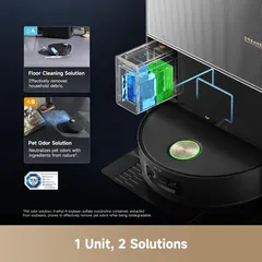 Dreame Aqua10 Ultra Roller Robot Vacuum Cleaner, RLH71DE-1-BLK (White, 6,400 mAh)