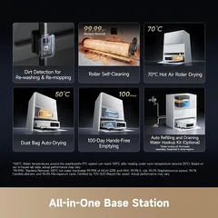 Dreame Aqua10 Ultra Roller Robot Vacuum Cleaner, RLH71DE-1-WHT (White, 6,400 mAh)