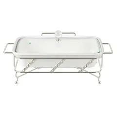 Orchid Rectangular Casserole W/Candle Stand (12 inch)