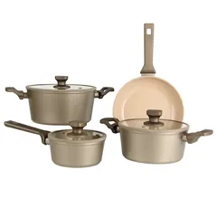 Orchid Alunimum Cookware Set (24 x 12 cm, 9 Pc.)