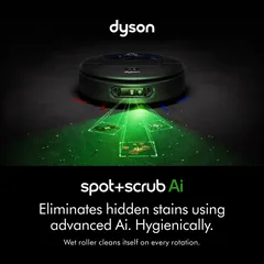Dyson Spot+Scrub AI Wet & Dry Robot Vacuum Cleaner, 586181-01 (Black, 18000 Pa)