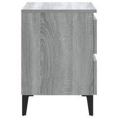vidaXL Engineered Wood Bedside Cabinet W/Metal Legs (40 x 35 x 50 cm, Grey Sonoma)