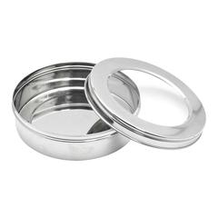 Raj Stainless Steel Storage Container W/Glass Lid (17 cm)