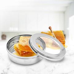 Raj Stainless Steel Storage Container W/Glass Lid (17 cm)