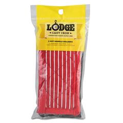 Lodge Striped Hot Handle Holder Mitts (15 x 8 cm, Set of 2, Black & Red)