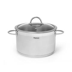 Fissman Benjamin Stainless Steel Stockpot W/Glass Lid (24 cm)