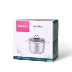 Fissman Benjamin Stainless Steel Stockpot W/Glass Lid (24 cm)