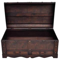 vidaXL Wooden Treasure Chest Large Brown