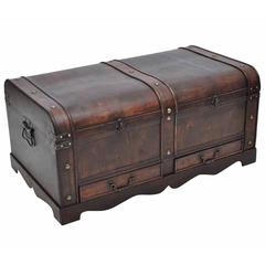 vidaXL Wooden Treasure Chest Large Brown