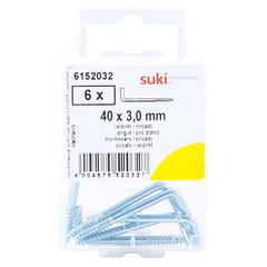 Suki 6152032 Straight Hook (40 mm, Pack of 6)