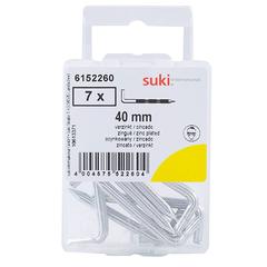 Suki 6152260 Hooks (40 mm, Pack of 7, Zinc)