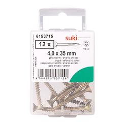Suki 6153715 Chipboard Screws (3.5 x 0.4 cm, Pack of 12)