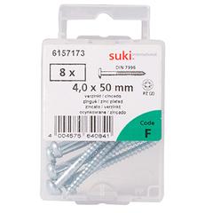 Suki Zinc Plated Pozidriv Pan Head Wood Screws ( 4 x 50 mm, Pack of 8)