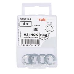 Suki Stainless Steel Flat Washers (M8, Pack of 4)