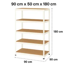 Living Space Metal 5-Tier Storage Shelf (90 x 50 x 180 cm)