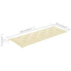 vidaXL Garden Bench Cushion Cream White 150x50x7 cm Fabric