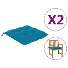 vidaXL Chair Cushions 2 pcs Light Blue 50x50x7 cm Fabric