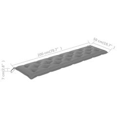 vidaXL Fabric Garden Bench Cushion (200 x 50 x 7 cm, Gray)