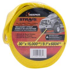 Hampton Vehicle Recovery Strap with Loops (9.1 m x 6804 kg, Yellow)