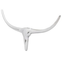 vidaXL Wall Mounted Aluminum Bull’s Head Decoration Silver 72 cm