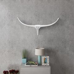 vidaXL Wall Mounted Aluminum Bull’s Head Decoration Silver 72 cm