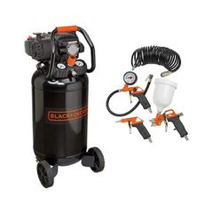 Black + Decker Air Compressor W/50 L Vertical Tank & Air Tools Kit (145 PSI, 230 V)