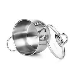 Fissman Monica Stainless Steel Stockpot W/Glass Lid (20 cm)