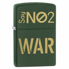 Zippo Say No To War Design Windproof Lighter, MP402954 221 (Green Matte)
