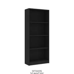 vidaXL 4-Tier Engineered Wood Book Cabinet (60 x 24 x 142 cm, Black)