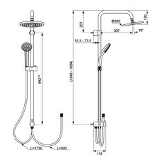 Ideal Standard Idealduo Stainless Steel Shower Column Set, A5691AA