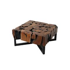 Wooden Mosaic Coffee Table Wood Culture (80 x 80 x 40 cm)