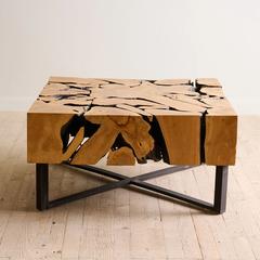 Wooden Mosaic Coffee Table Wood Culture (80 x 80 x 40 cm)