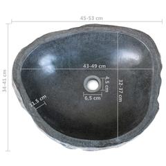 vidaXL Basin River Stone Oval 45-53 cm