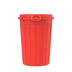 Cosmoplast Round Plastic Drum W/Lid (100 L, Red)