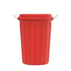 Cosmoplast Round Plastic Drum W/Lid (100 L, Red)