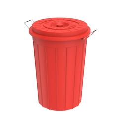 Cosmoplast Round Plastic Drum W/Lid (100 L, Red)