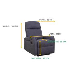 Danube Home Gizmo 1-Seater Fabric Recliner (73 x 91 x 102 cm)