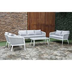 7-Seater Aluminum Textilene Lounge Sofa Set W/Cushions Creative Living