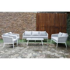 7-Seater Aluminum Textilene Lounge Sofa Set W/Cushions Creative Living