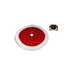 Homesmiths Velvet Christmas Tree Skirt (90 cm, Red)