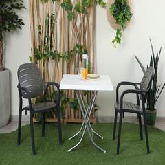 Pan Emirates Helvina Metal & Plastic Foldable Dining Table (74 x 74 x 72 cm)