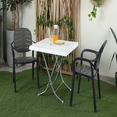 Pan Emirates Helvina Metal & Plastic Foldable Dining Table (74 x 74 x 72 cm)