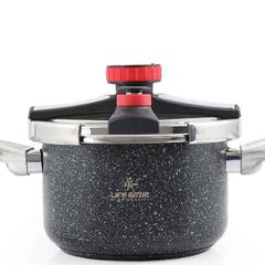 قدر ضغط ستانلس ستيل غير لاصق مع غطاء خارجي لايف سمايل Zds-6M-B (6 لتر)