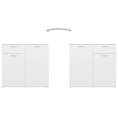 vidaXL Engineered Wood Sideboard (80 x 36 x 75 cm, White)