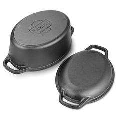 Fissman Non-Stick Cast Iron Casserole W/Griddle Pan Lid (29 cm)