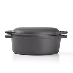 Fissman Non-Stick Cast Iron Casserole W/Griddle Pan Lid (29 cm)
