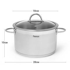 Fissman Benjamin Stainless Steel Stockpot W/Glass Lid (18 cm)