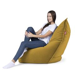 Lanny Mini Sloppy Velvet Bean Bag (Mustard, 120 x 140 cm)