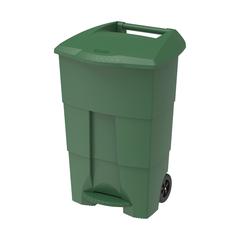 Cosmoplast Plastic Step-on Waste Bin W/Pedal & Wheels (100 L, Hunter Green)